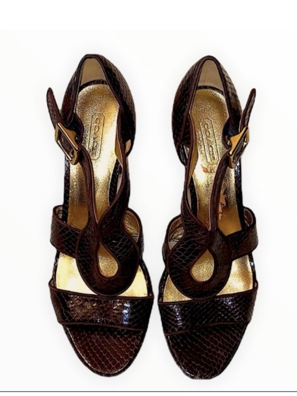 Coach Brown Ivanah High Heel Sandal Shoes